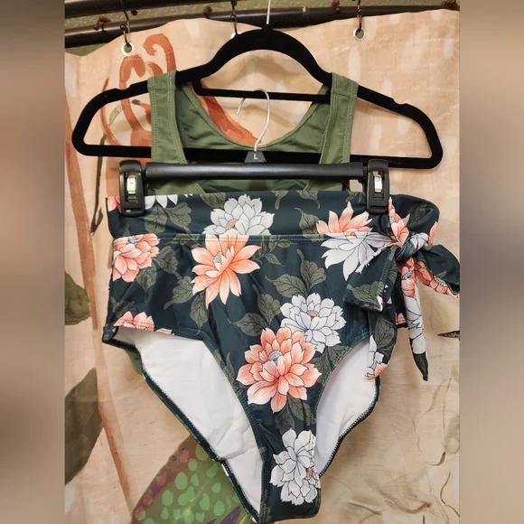 Womens High Waisted Bikini Set Tummy Control 2 Piece Bathing Suit - Picture 10 of 13